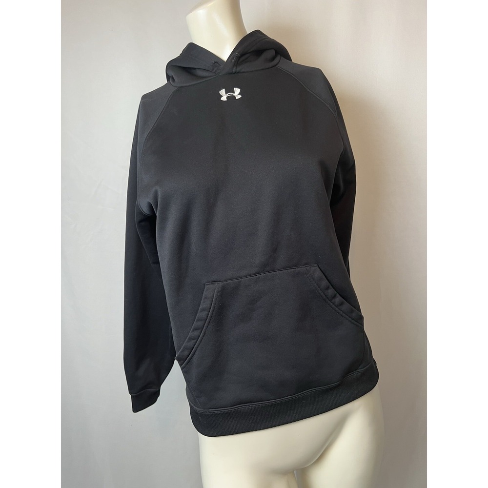 Under Armour Women's Black Fleece Lined Polyester Hoodie-No Drawstring XS
